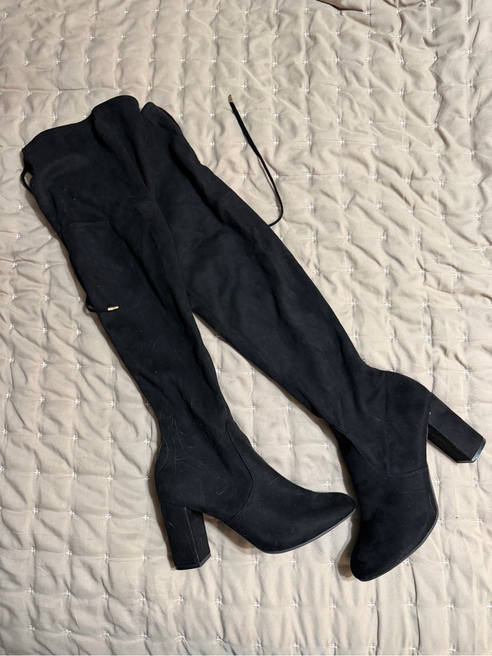 Candie's Black Over-the-Knee Block Heel Boots